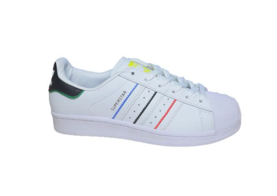 נעלי אדידס-ADIDAS Stan Smith - Anniversary White Rainbow Bar