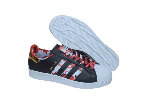 ⁦נעלי אדידס-ADIDAS Stan Smith - Black / Red / White⁩ – תמונה ⁦2⁩