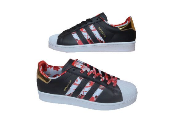 ⁦נעלי אדידס-ADIDAS Stan Smith - Black / Red / White⁩ – תמונה ⁦6⁩