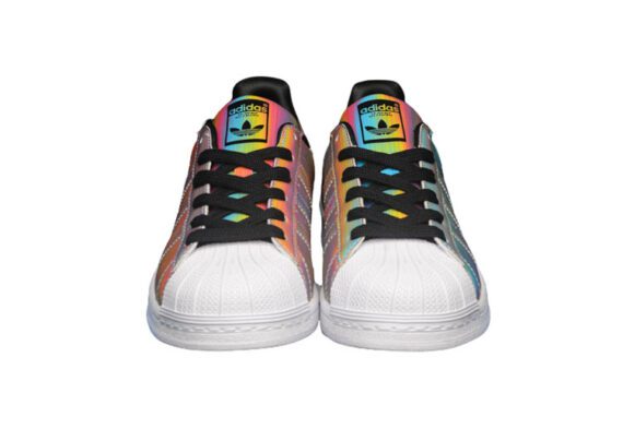 ⁦נעלי אדידס-ADIDAS Stan Smith - Black / White / Multi Color⁩ – תמונה ⁦7⁩