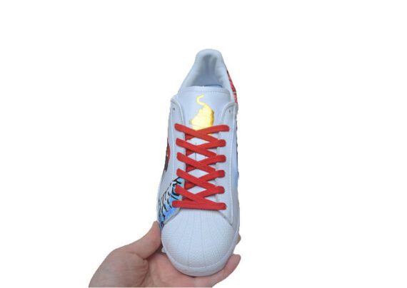 ⁦נעלי אדידס-ADIDAS Stan Smith - Red-Blue⁩ – תמונה ⁦2⁩