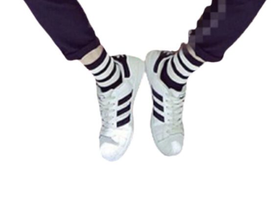 ⁦נעלי אדידס-ADIDAS Stan Smith - Shell Head White Black Label⁩ – תמונה ⁦6⁩
