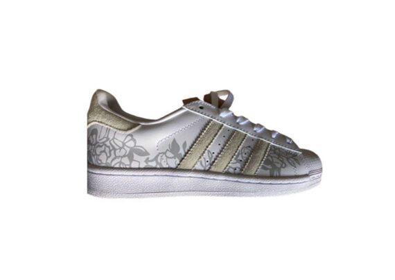 נעלי אדידס-ADIDAS Stan Smith - White & Gold Logo