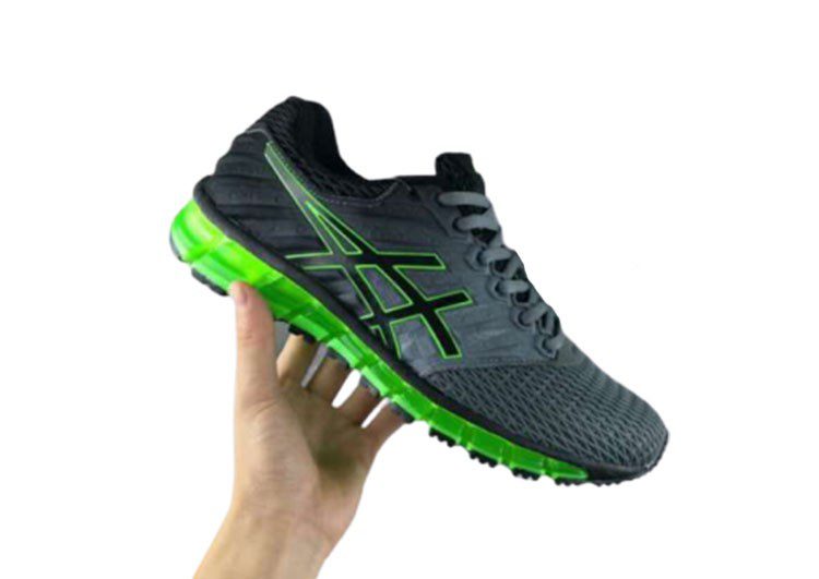 נעלי אסיקס-ASICS - Gray Fluorescent Green – תמונה 4