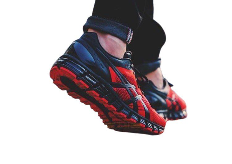 נעלי אסיקס-ASICS - KNIT - Dark-Red Black – תמונה 5