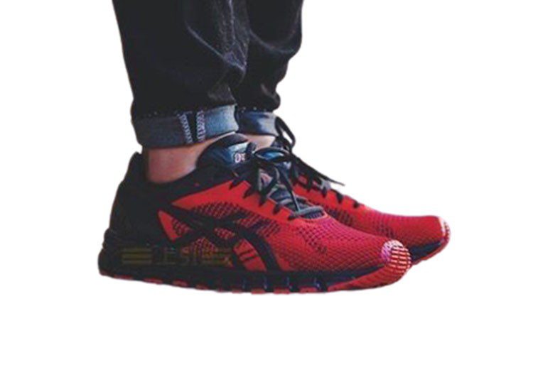 נעלי אסיקס-ASICS - KNIT - Dark-Red Black – תמונה 6