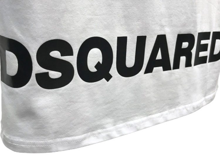 DSQUARED2 TSHIRT MEN SHORT-White Red Logo – תמונה 4