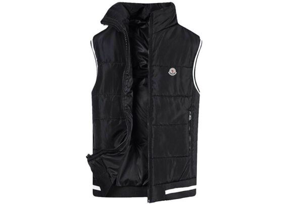 מונקלר-MONCLER VEST MEN-Black & White Border