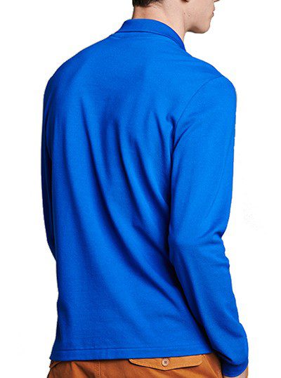 לקוסט-LACSOTE TSHIRT MEN POLO LONG - Blue – תמונה 2