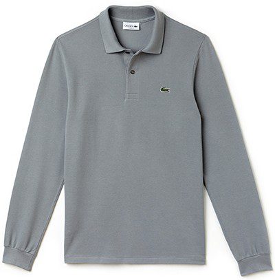 לקוסט-LACSOTE TSHIRT MEN POLO LONG - Gray – תמונה 3
