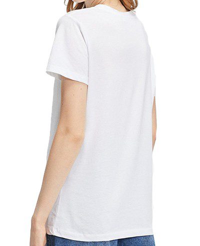 לקוסט-LACSOTE TSHIRT WOMEN DESGIN SHORT - WHITE – תמונה 2