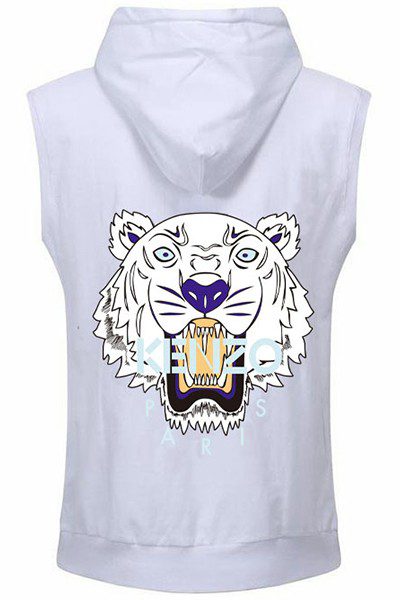 קנזו-KENZO ג'קט ווסט קפוצ'ון לגברים ונשים- White – תמונה 2