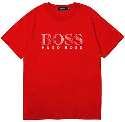 בוס-HUGO BOSS TSHIRT MEN'S SHORT - Red