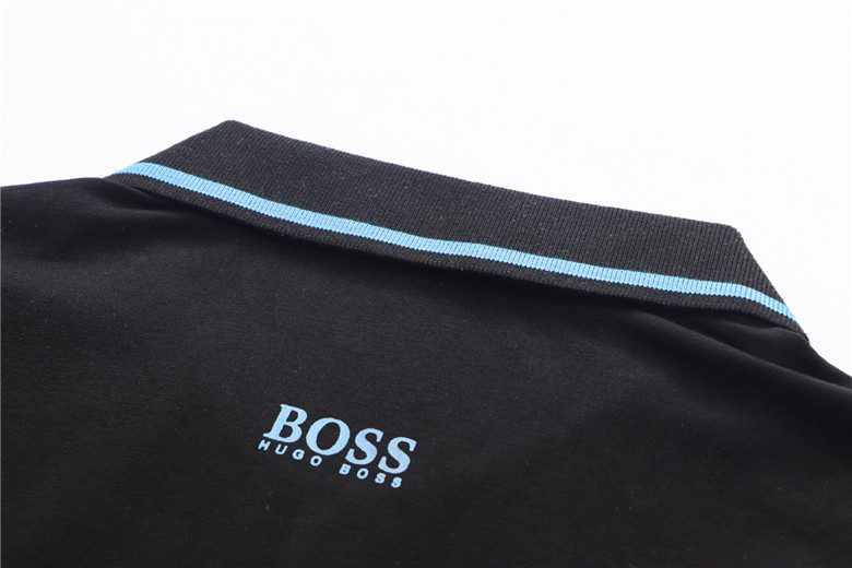 בוס-HUGO BOSS POLO TSHIRT MEN'S - Black – תמונה 6
