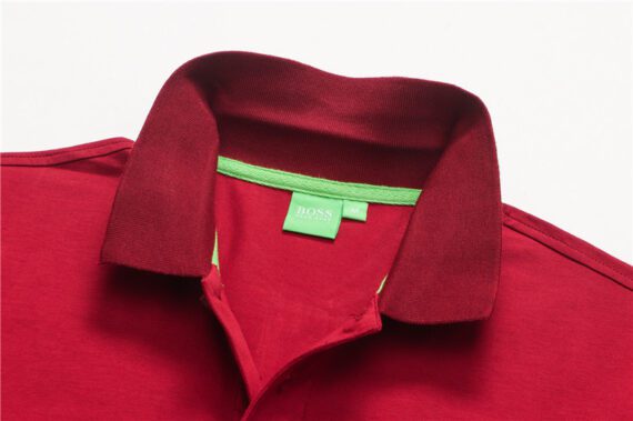⁦בוס-HUGO BOSS POLO TSHIRT MEN'S - Fire Brick & Gray⁩ – תמונה ⁦4⁩