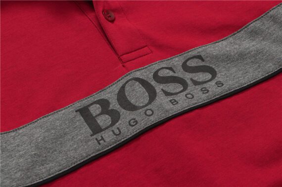⁦בוס-HUGO BOSS POLO TSHIRT MEN'S - Fire Brick & Gray⁩ – תמונה ⁦7⁩