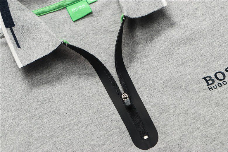 בוס-HUGO BOSS POLO TSHIRT MEN'S - Gray & Black – תמונה 8