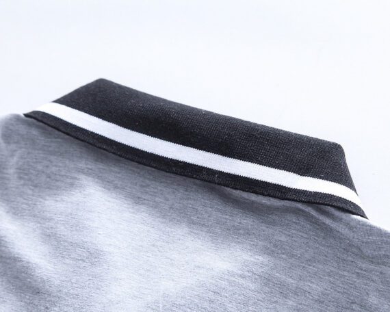 ⁦בוס-HUGO BOSS POLO TSHIRT MEN'S - Gray & Black White Border⁩ – תמונה ⁦11⁩