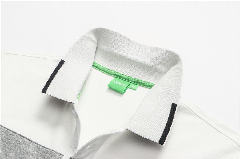 בוס-HUGO BOSS POLO TSHIRT MEN'S - White & Gray – תמונה 3
