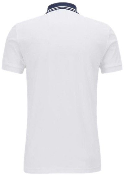 בוס-HUGO BOSS POLO TSHIRT MEN'S - White & Navy Blue – תמונה 2