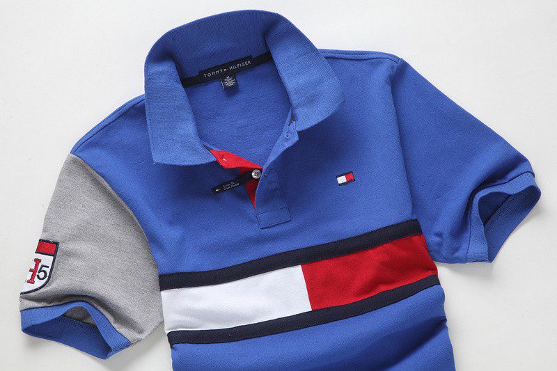 טומי הילפיגר-TOMMY POLO MEN'S TSHIRT - BLUE – תמונה 3
