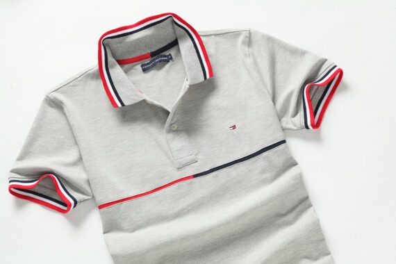 ⁦טומי הילפיגר-TOMMY POLO MEN'S TSHIRT - Gray⁩ – תמונה ⁦3⁩