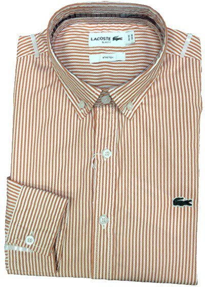 לקוסט-LACOSTE LONG MEN SHIRT - Contessa & WHITE