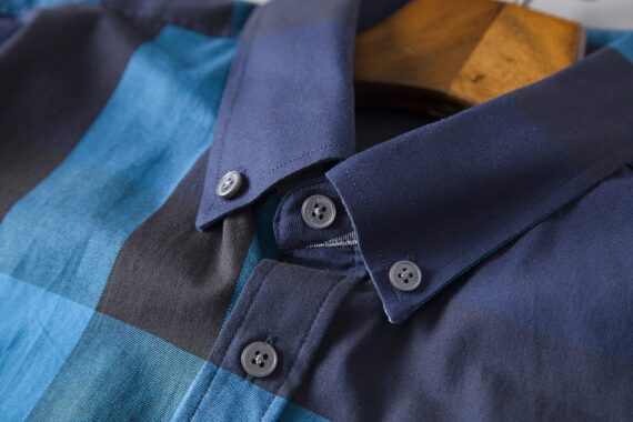 ⁦מעיל ברברי-BURBERRY BUTTON MEN - Blue Mix⁩ – תמונה ⁦8⁩