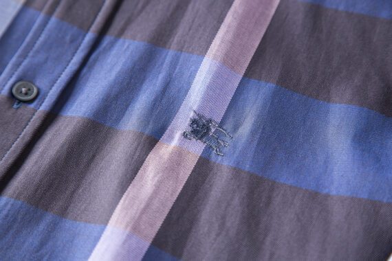 ⁦מעיל ברברי-BURBERRY BUTTON MEN - Corn Flower Blue Mix⁩ – תמונה ⁦10⁩