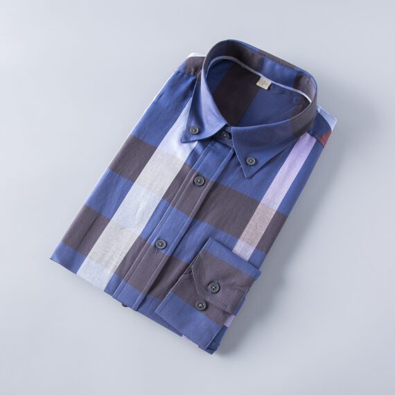 ⁦מעיל ברברי-BURBERRY BUTTON MEN - Corn Flower Blue Mix⁩ – תמונה ⁦5⁩