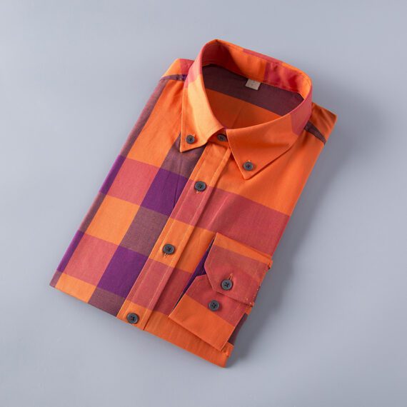 ⁦מעיל ברברי-BURBERRY BUTTON MEN - Pumpkin & Pompadour⁩ – תמונה ⁦5⁩