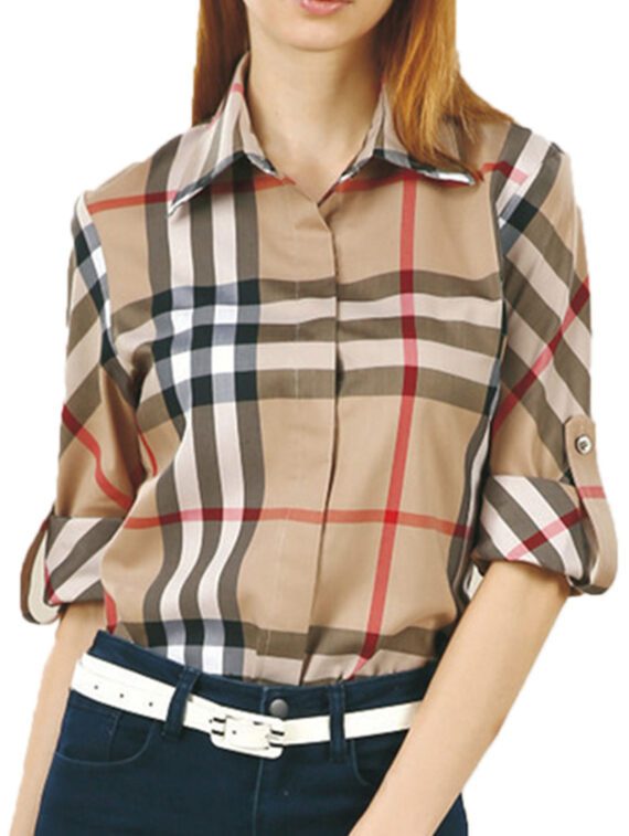 ⁦ברברי-BURBERRY WOMEN BUTTON- Tan Mix⁩ – תמונה ⁦4⁩
