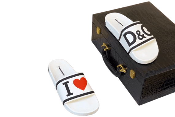 דולצ'ה וגבאנה-D&G Slipper - White & Black – תמונה 6