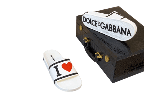 דולצ'ה וגבאנה-D&G Slipper - White & Black – תמונה 5