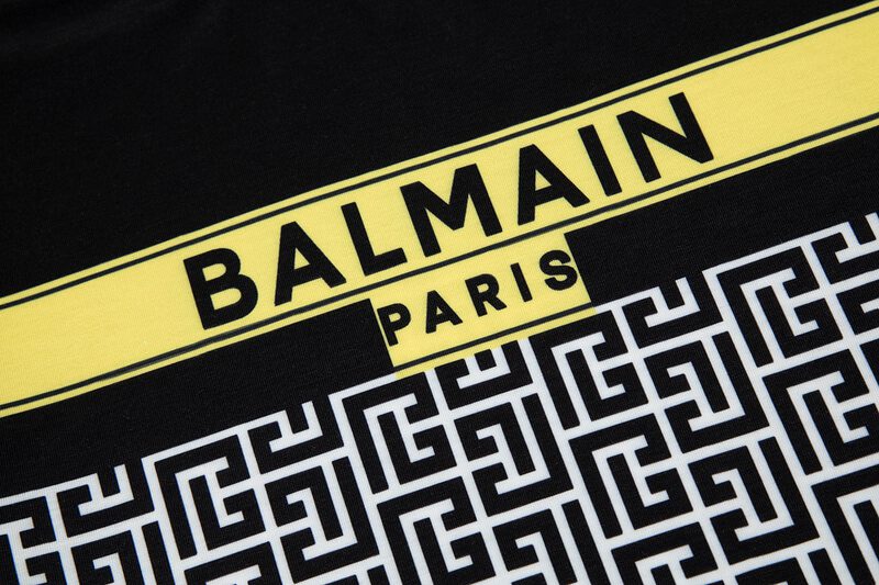 בלמן - Balmain TShirt - Black White & Yellow – תמונה 4