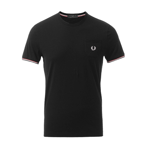 פרד פרי-FRED PERRY SHORT TSHIRT BLACK