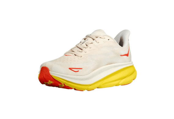 ⁦נעלי הוקה-HOKA ONE ONE Clifton 9 WHITE YELLOW⁩ – תמונה ⁦3⁩