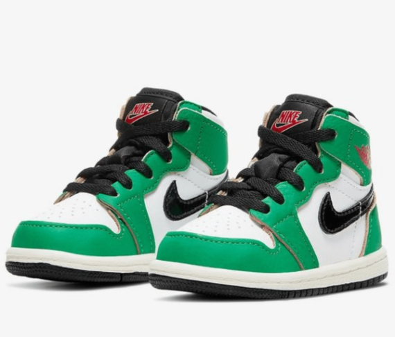 ⁦Air Jordan 1 Low Green White ילדים – נייק ג'ורדן⁩ – תמונה ⁦2⁩