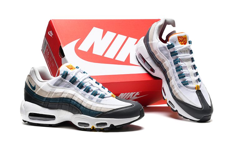 נעלי נייק NIKE AIR MAX 95 WHITE  BLACK BLUE TURKIZ – תמונה 5