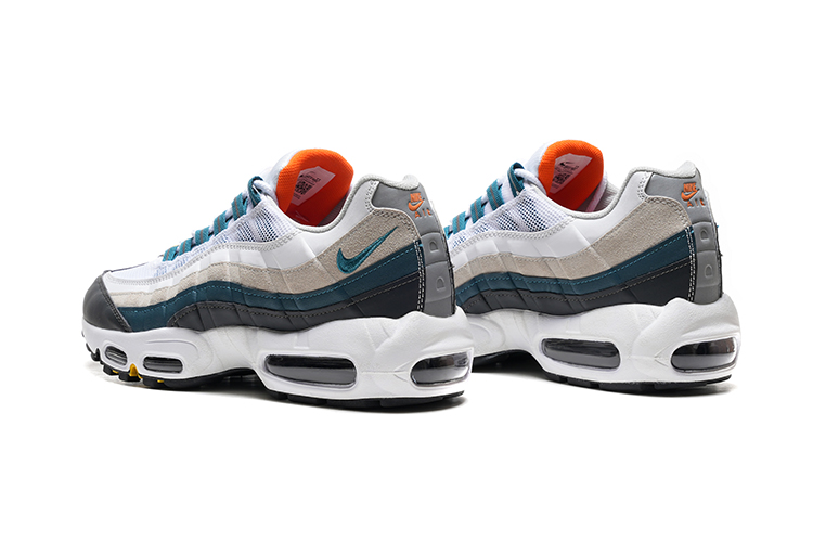 נעלי נייק NIKE AIR MAX 95 WHITE  BLACK BLUE TURKIZ – תמונה 3